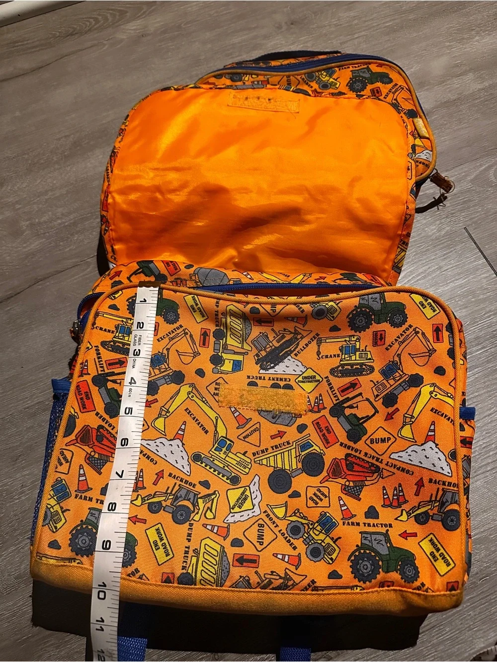 Bixbee Orange Construction Trucks Backpack and Lunchbox Set